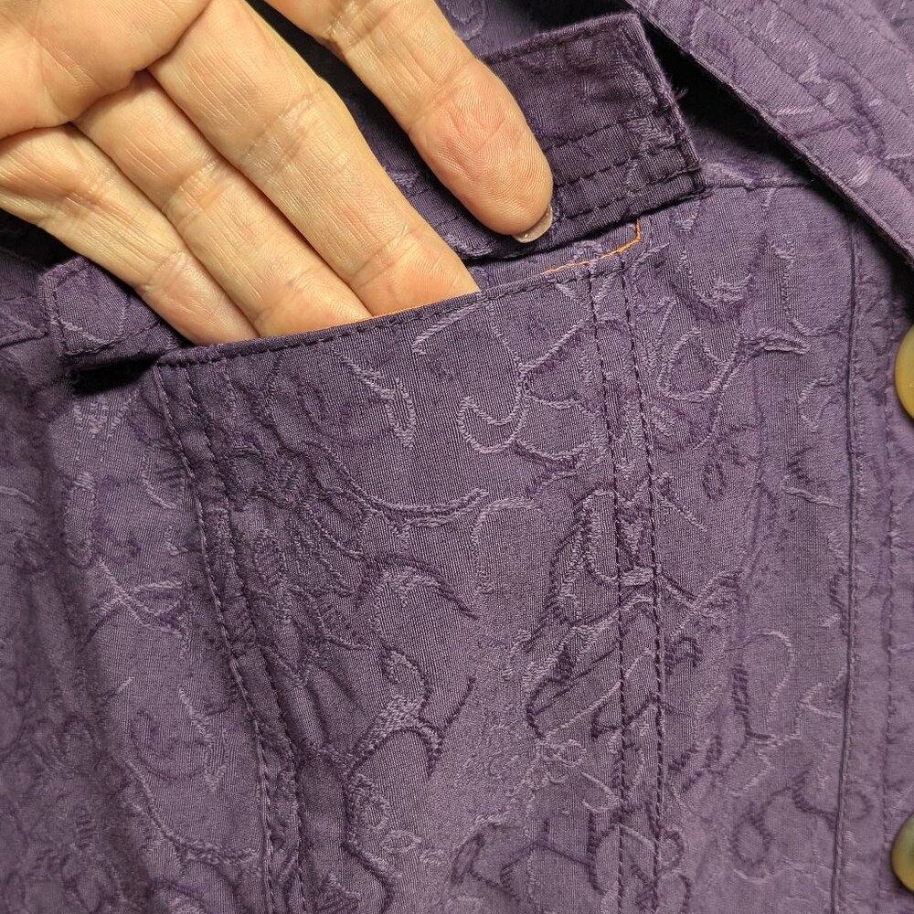 Coldwater Creek Royal Purple Textured Jacket Size W18 - Picture 3 of 11